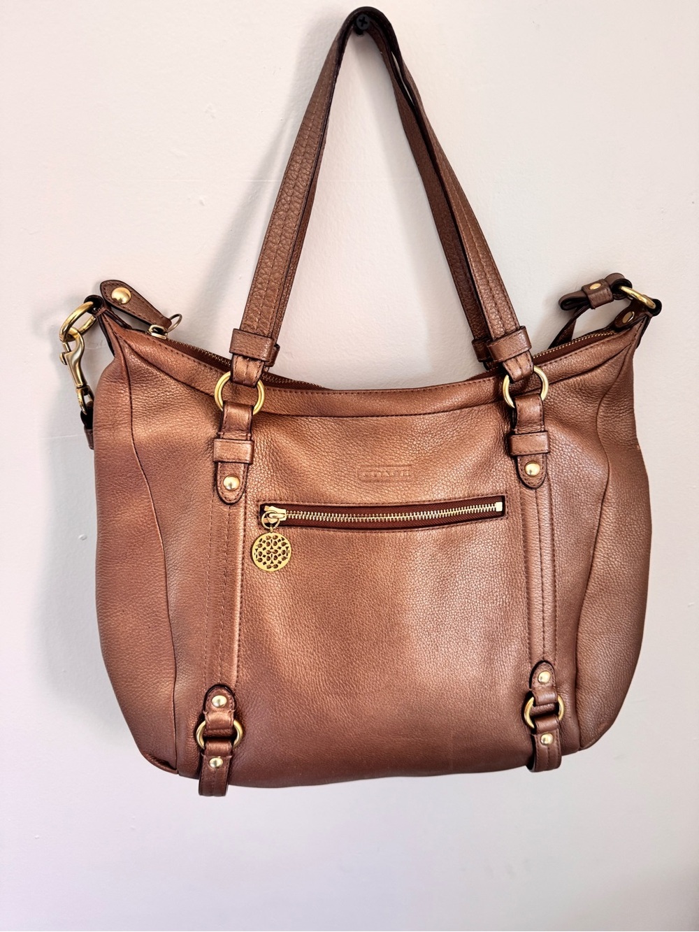 Vintage Coach  Pebbled Leather Shoulder Bag